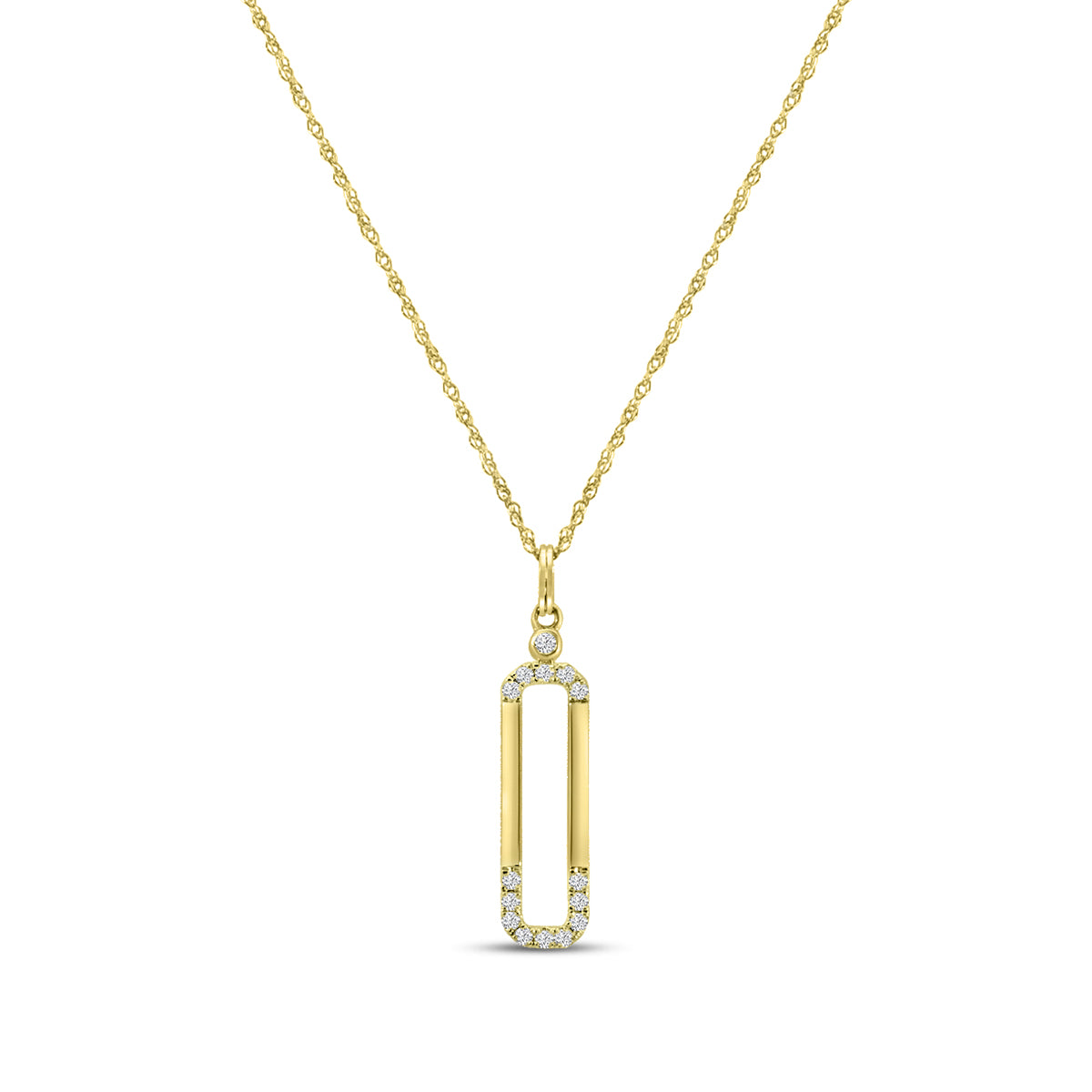 0.10 Ctw Fashion Paperclip Necklace