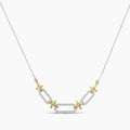 14TT Classic Standard 4 prong 0.30 Ctw Diamond Fashion Paperclip Necklace with Chain