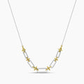 14TT Classic Standard 4 prong 0.25 Ctw Diamond Fashion Paperclip Necklace with Chain