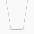 14KW Classic 4 Prong 0.10 Ctw Diamond Bar Necklace with Chain