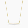 Classic 4 Prong 0.10 Ctw Diamond Bar Necklace with Chain