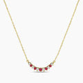14KY 0.10 Ctw Diamond and Ruby Necklace with 0.12 Ctw Ruby