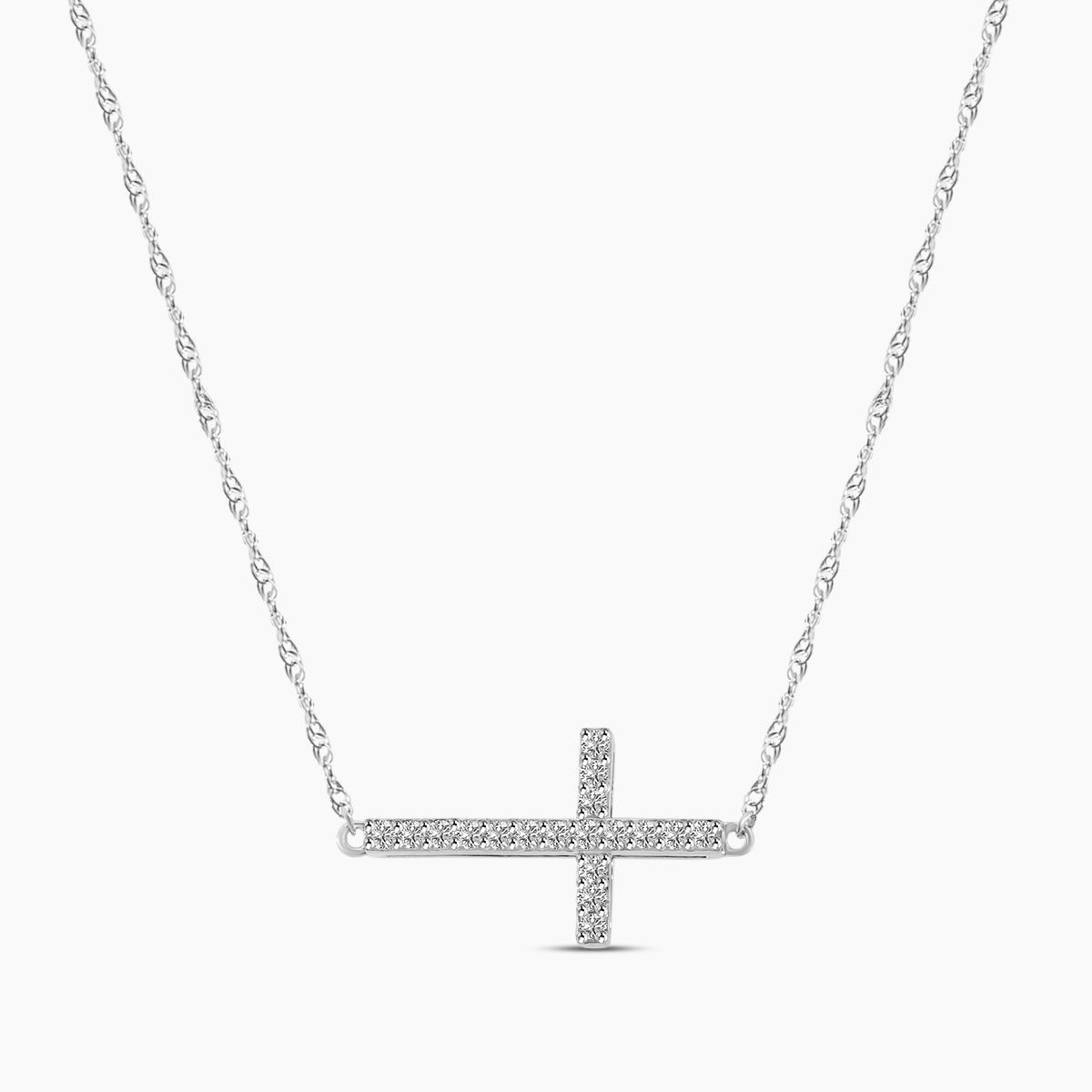 0.20 Ctw Cross Diamond Pendant with Chain