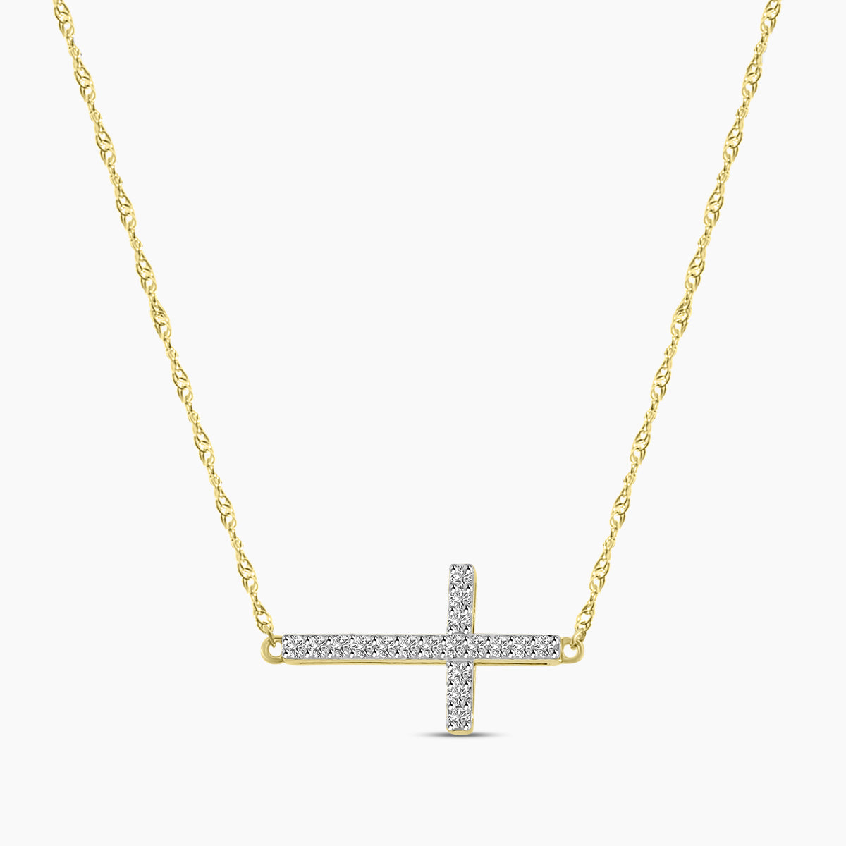 0.20 Ctw Cross Diamond Pendant with Chain