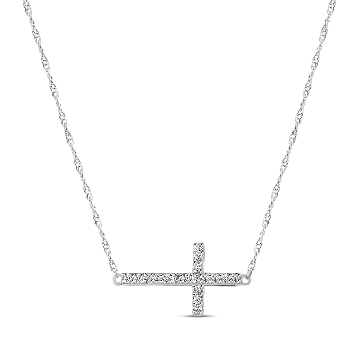 0.20 Ctw Cross Diamond Pendant with Chain