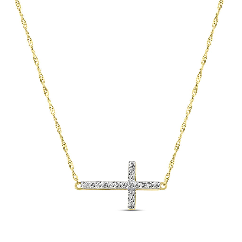 0.20 Ctw Cross Diamond Pendant with Chain