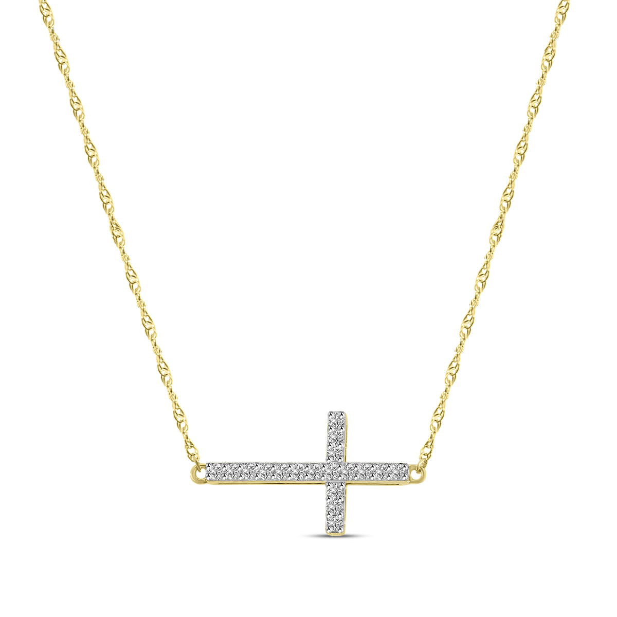 0.20 Ctw Cross Diamond Pendant with Chain