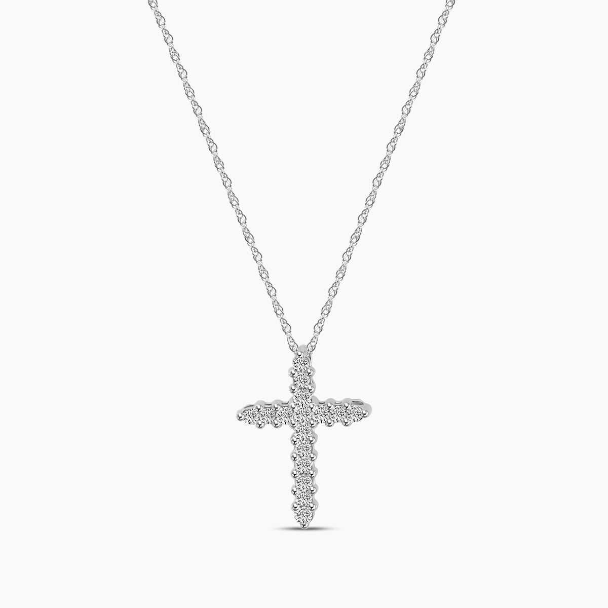 0.25 Ctw Cross Diamond Pendant with Chain