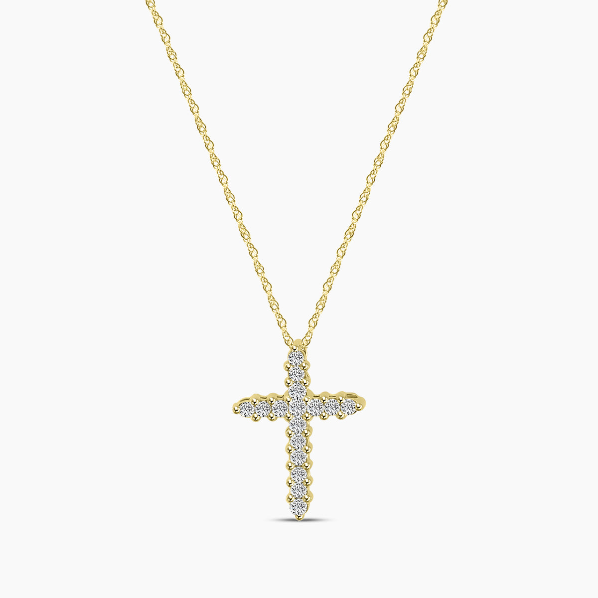0.25 Ctw Cross Diamond Pendant with Chain