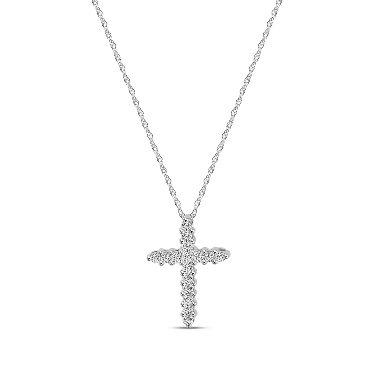 0.25 Ctw Cross Diamond Pendant with Chain