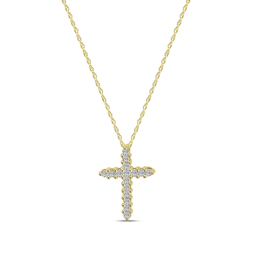 0.25 Ctw Cross Diamond Pendant with Chain
