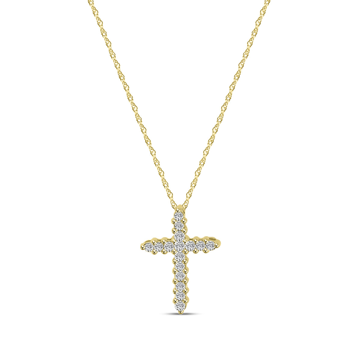 0.25 Ctw Cross Diamond Pendant with Chain
