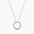 0.15 Ctw Circle Shaped Diamond Pendant with Chain in Miracle Plate Setting