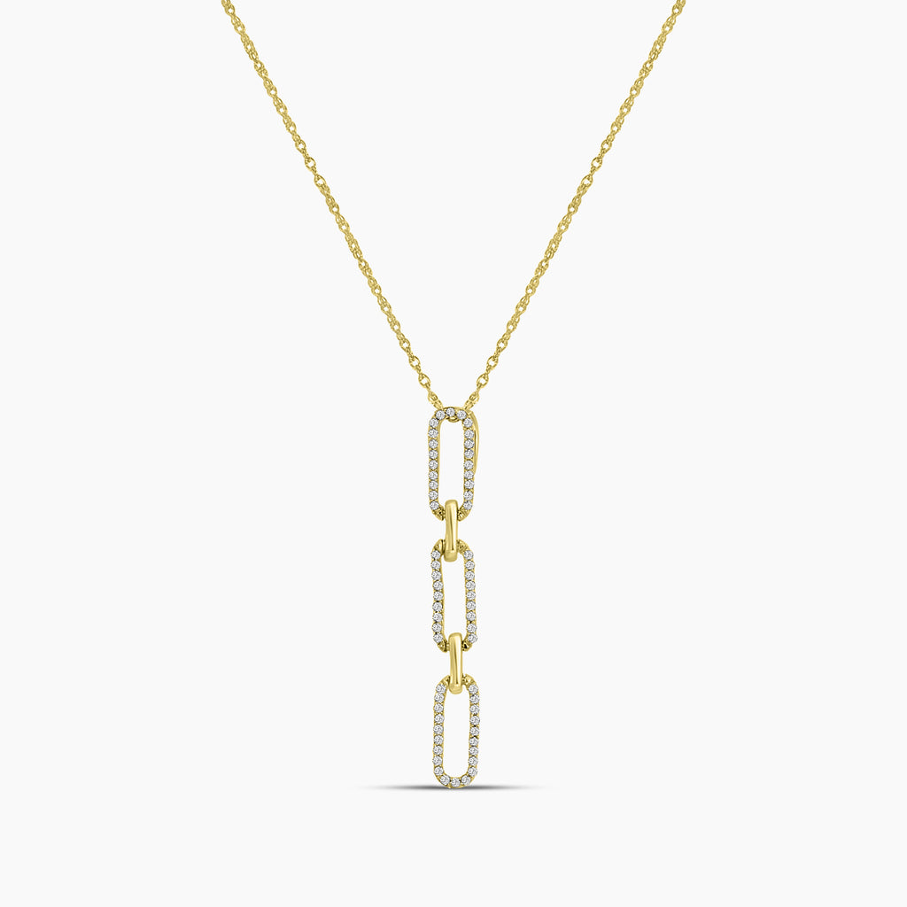 0.10 Ctw Diamond Paper Clip Pendant with Chain