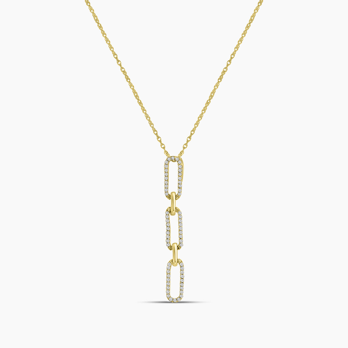 0.10 Ctw Diamond Paper Clip Pendant with Chain