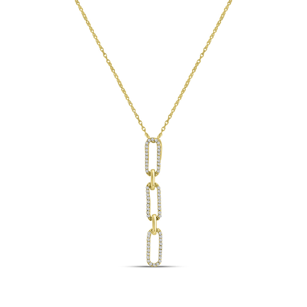 0.10 Ctw Diamond Paper Clip Pendant with Chain