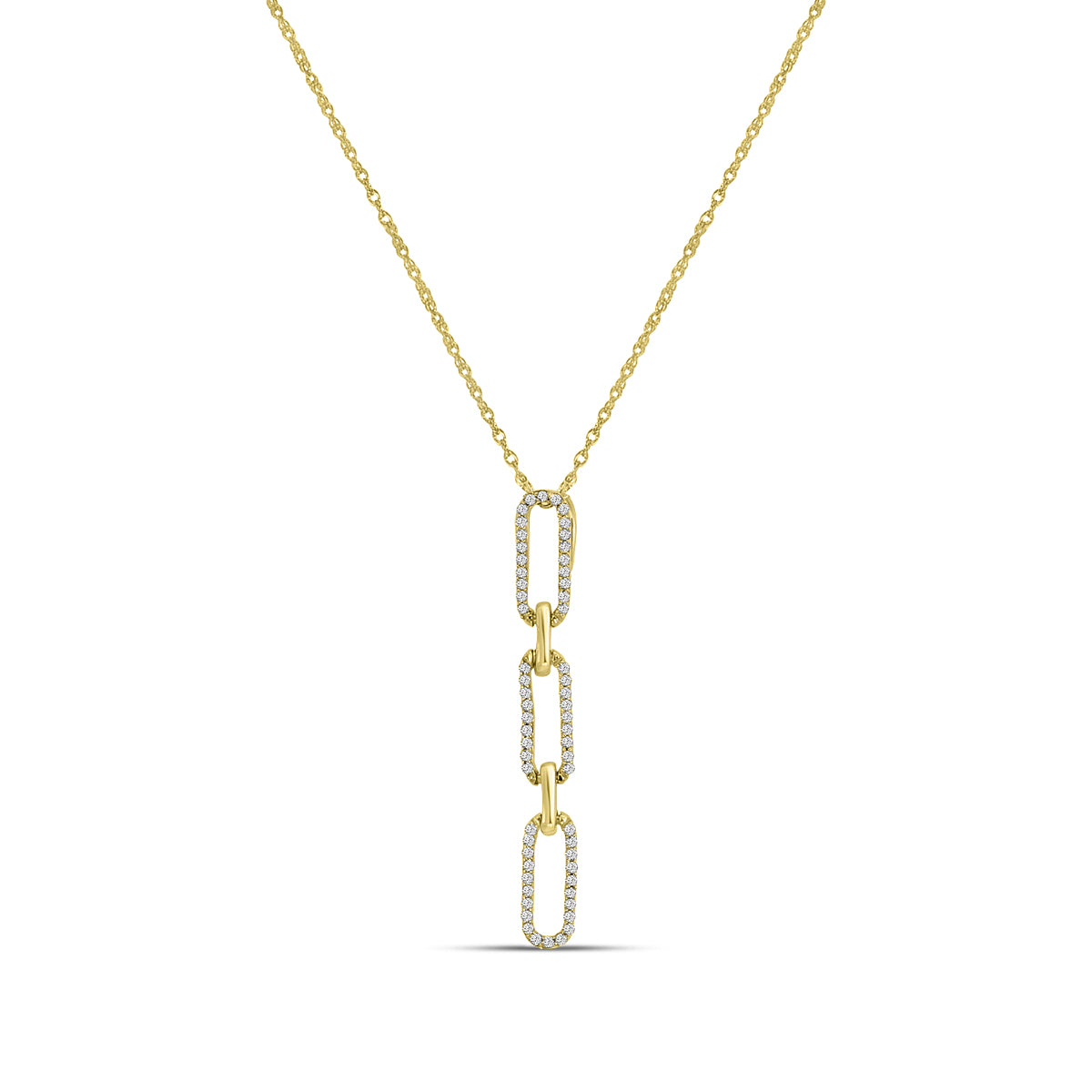 0.10 Ctw Diamond Paper Clip Pendant with Chain