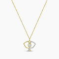 Classic Standard 4 Prong 0.28 Ctw Diamond Pickleball Pendant (0.20 Ctw Round Center Bezel Set) With Chain