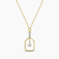 Classic Standard 4 Prong 0.25 Ctw Diamond Pickleball Pendant (0.20 Ctw Round Center) With Chain