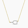 14KY Classic Standard 4 Prong 0.25 Ctw Diamond Pickleball Pendant with Chain
