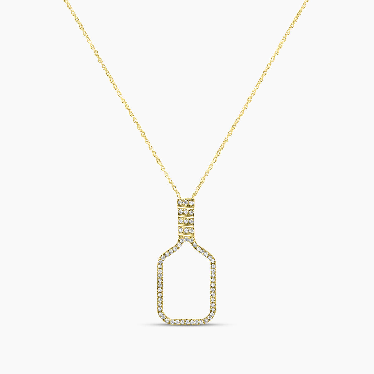 Classic Standard 4 Prong 0.24 Ctw Diamond Pickleball Pendant with Chain