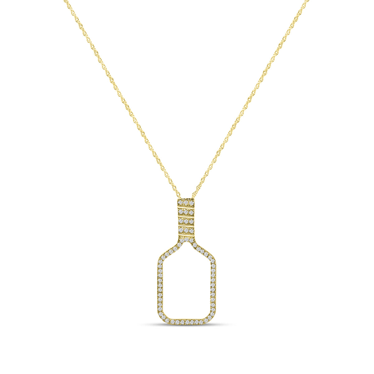 Classic Standard 4 Prong 0.24 Ctw Diamond Pickleball Pendant with Chain
