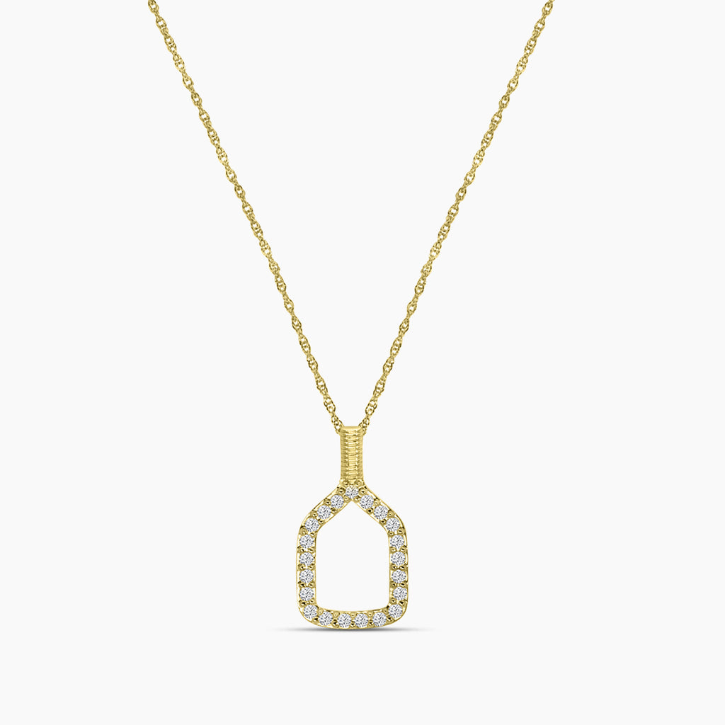 Classic Standard 4 Prong 0.25 Ctw Diamond Pickleball Pendant with Chain(