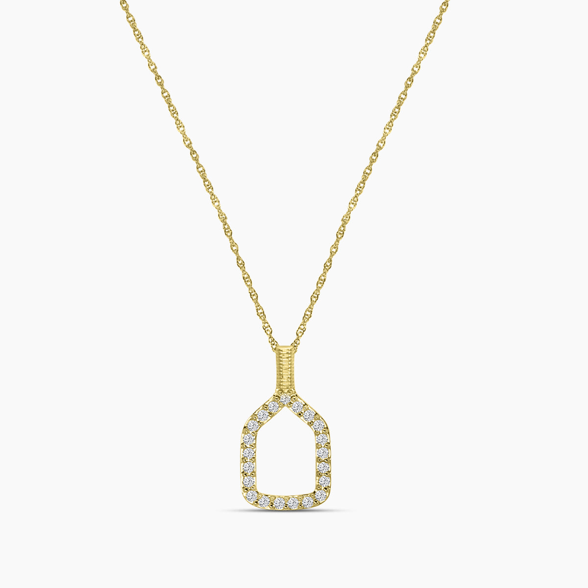 Classic Standard 4 Prong 0.25 Ctw Diamond Pickleball Pendant with Chain(