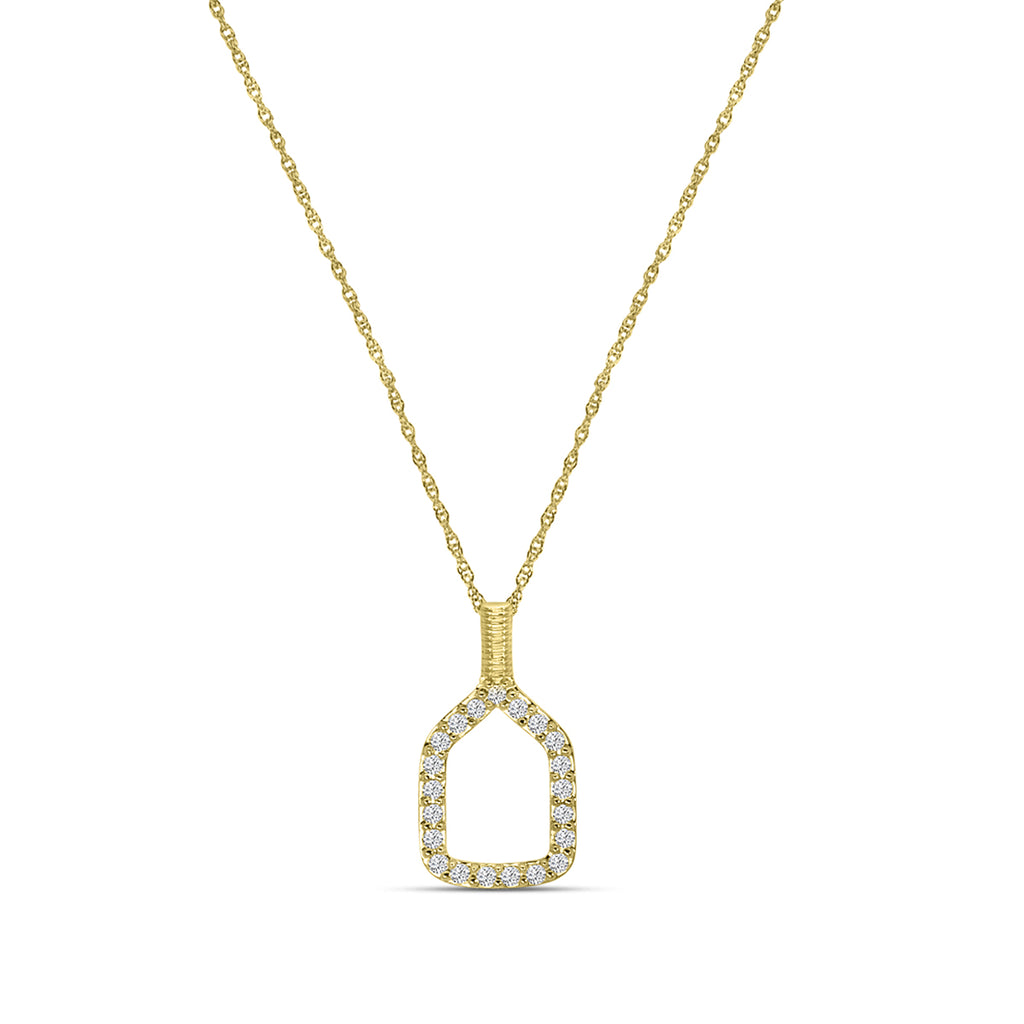 Classic Standard 4 Prong 0.25 Ctw Diamond Pickleball Pendant with Chain(