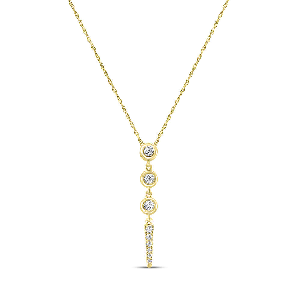 0.25 Ctw Bezle set Diamond Pendant with Chain