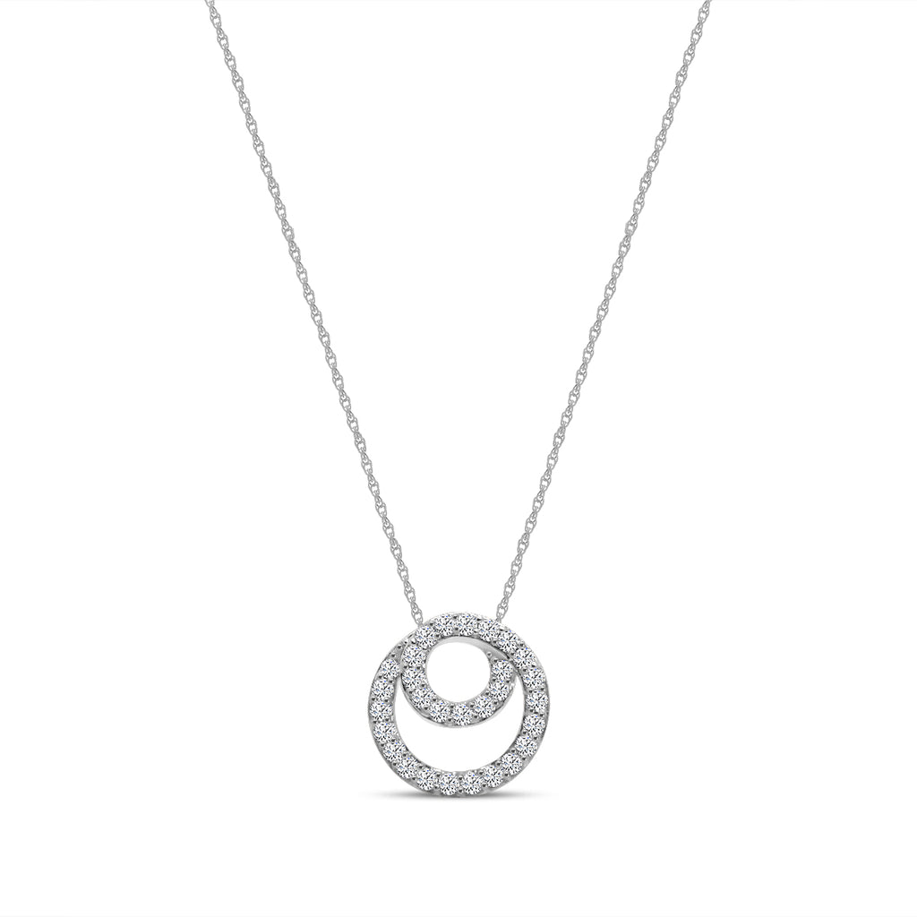0.33 Ctw Diamond Circle Pendant with Chain