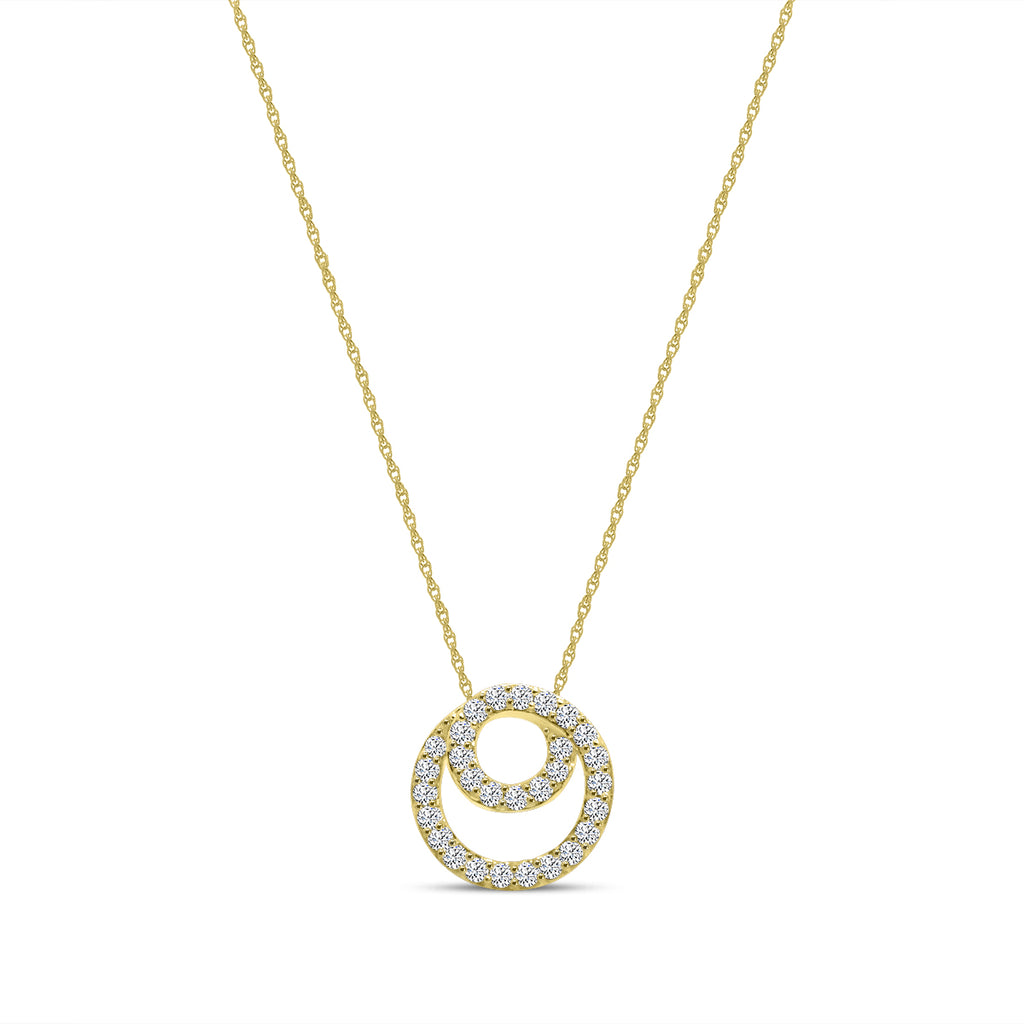 0.33 Ctw Diamond Circel Pendant with Chain