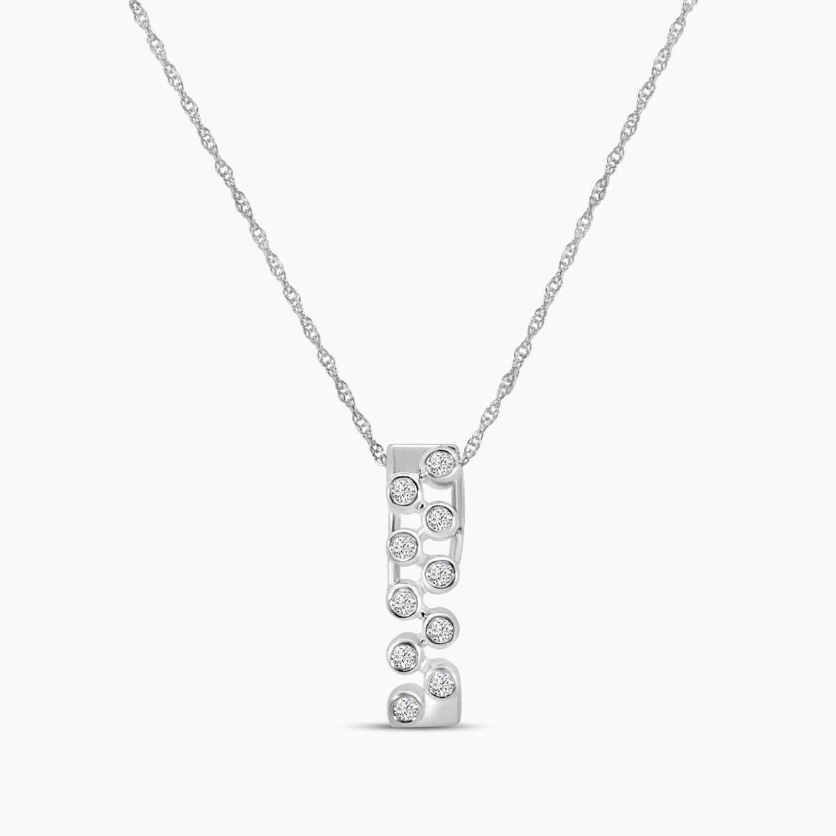 14KY 0.15 Ctw Diamond Fashion Pendant with Chain