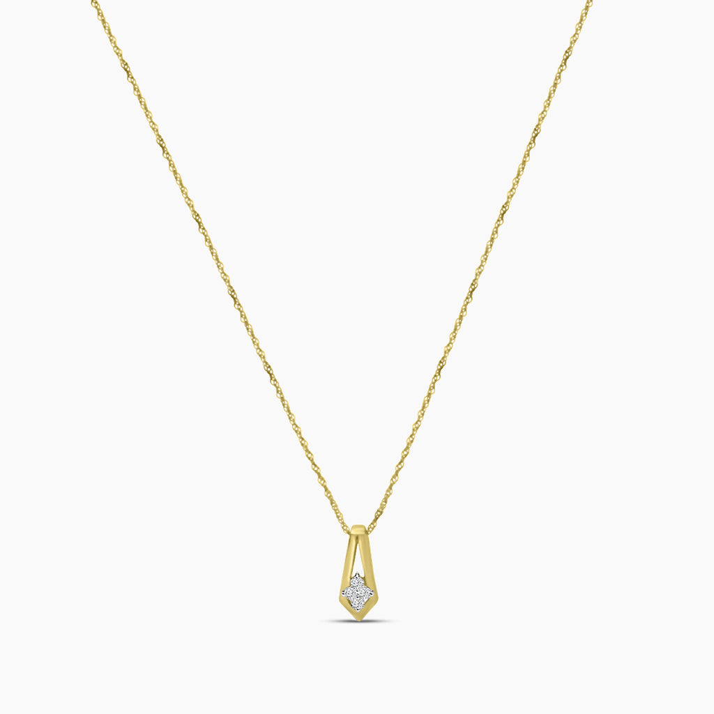 14KY 0.10 ctw Diam Fashion Pendant with Chain
