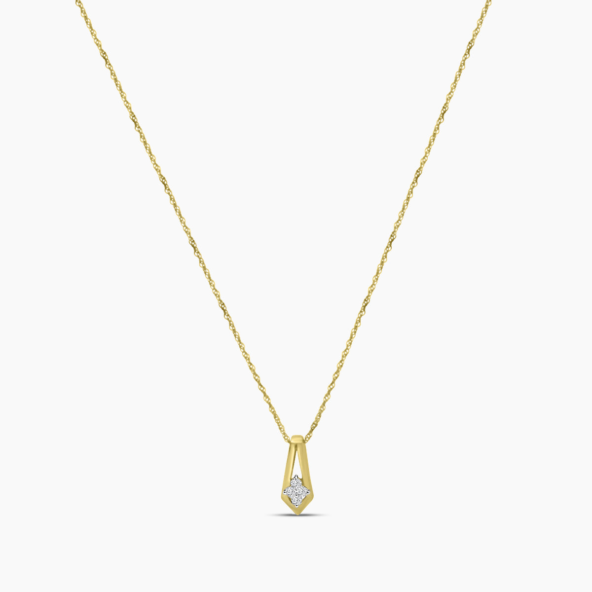 14KY 0.10 ctw Diam Fashion Pendant with Chain