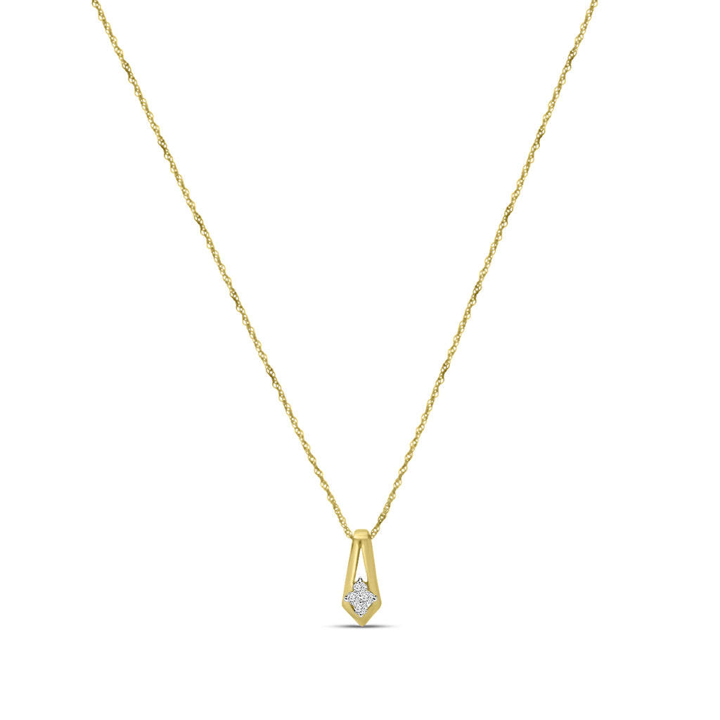 14KY 0.10 ctw Diam Fashion Pendant with Chain