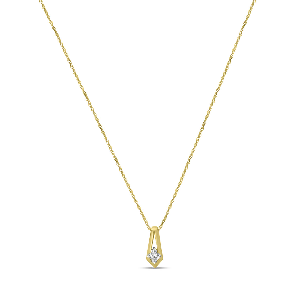 14KY 0.10 ctw Diam Fashion Pendant with Chain