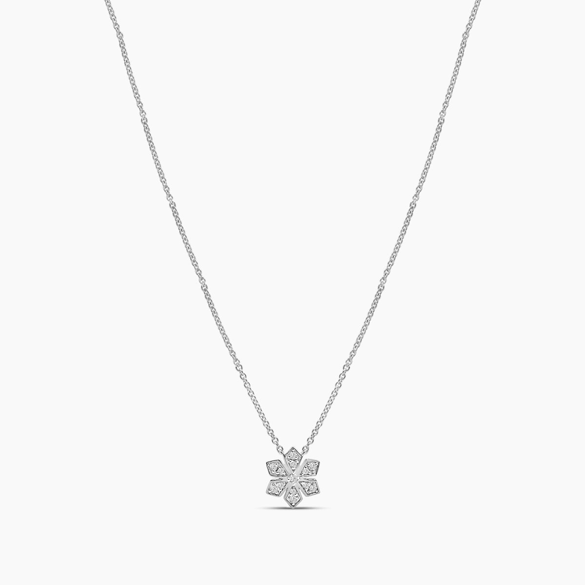 14KY 0.10 ctw DiamFlower Pendant with chain