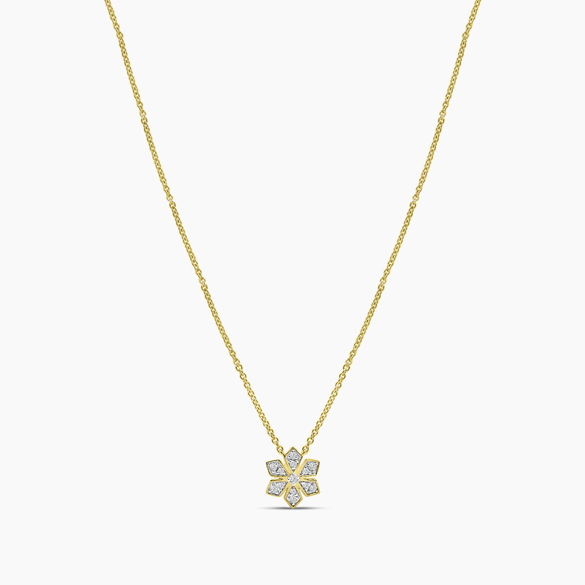 0.10 ctw DiamFlower Pendant with chain