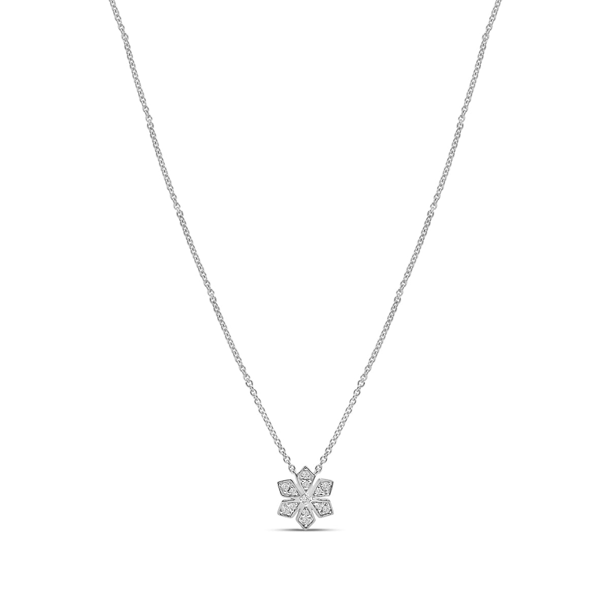 0.10 ctw DiamFlower Pendant with chain