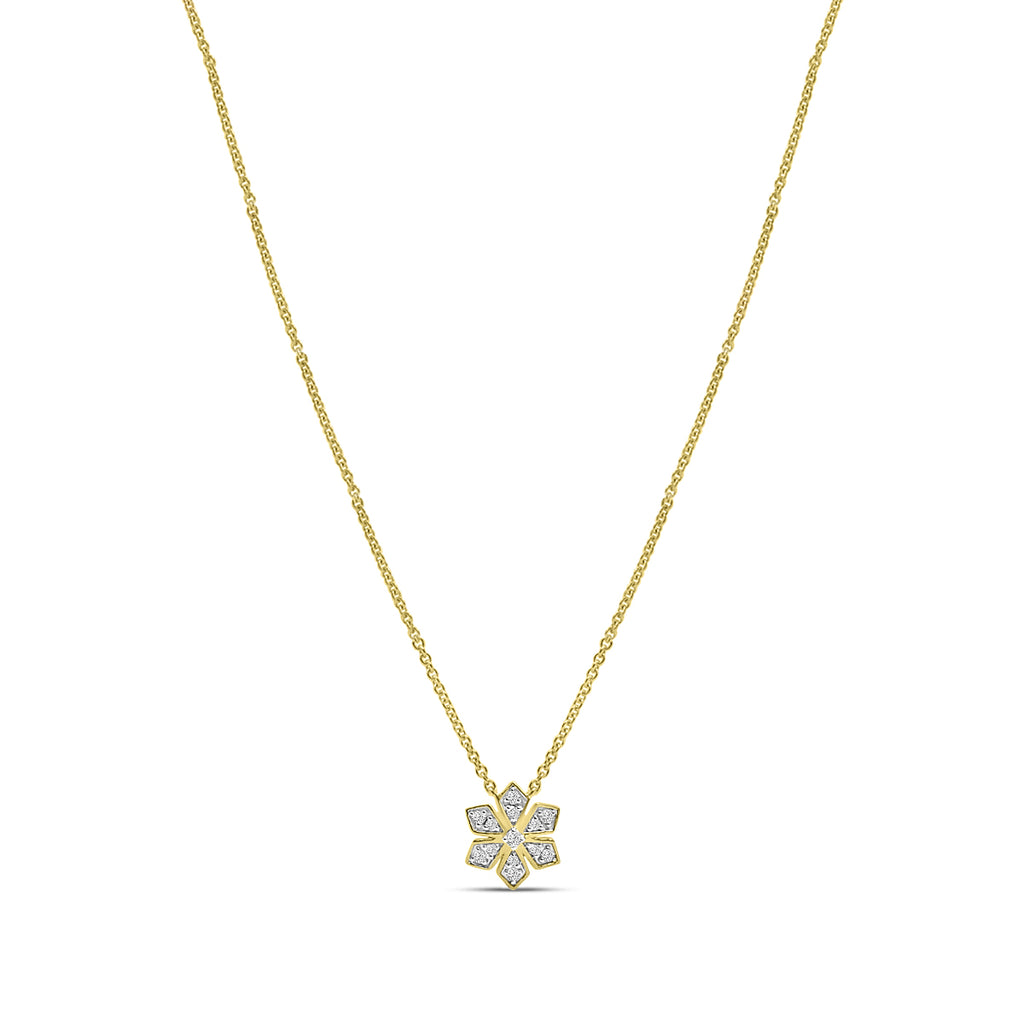 0.10 ctw DiamFlower Pendant with chain