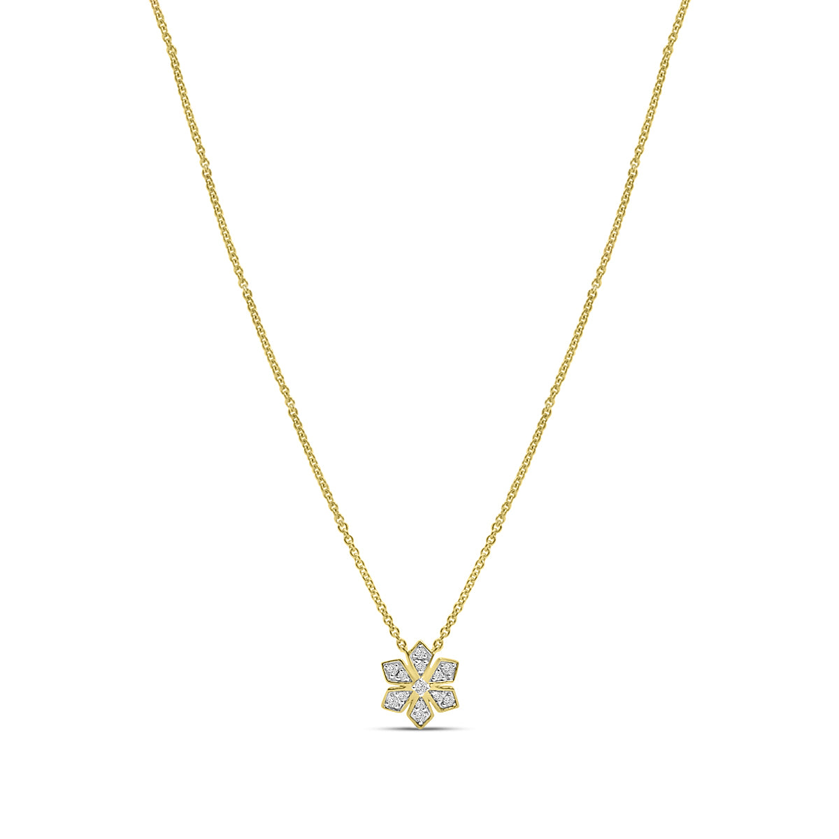 0.10 ctw DiamFlower Pendant with chain