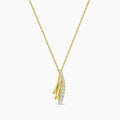 14KY 0.25 Ctw Diamond Feather shape pendant with chain