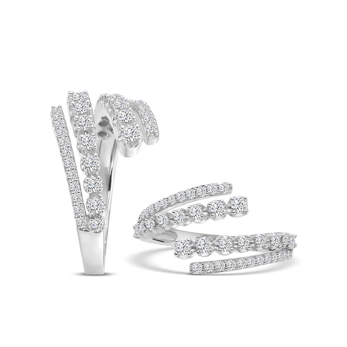 0.50 CTW DIAMOND Bypass Ring