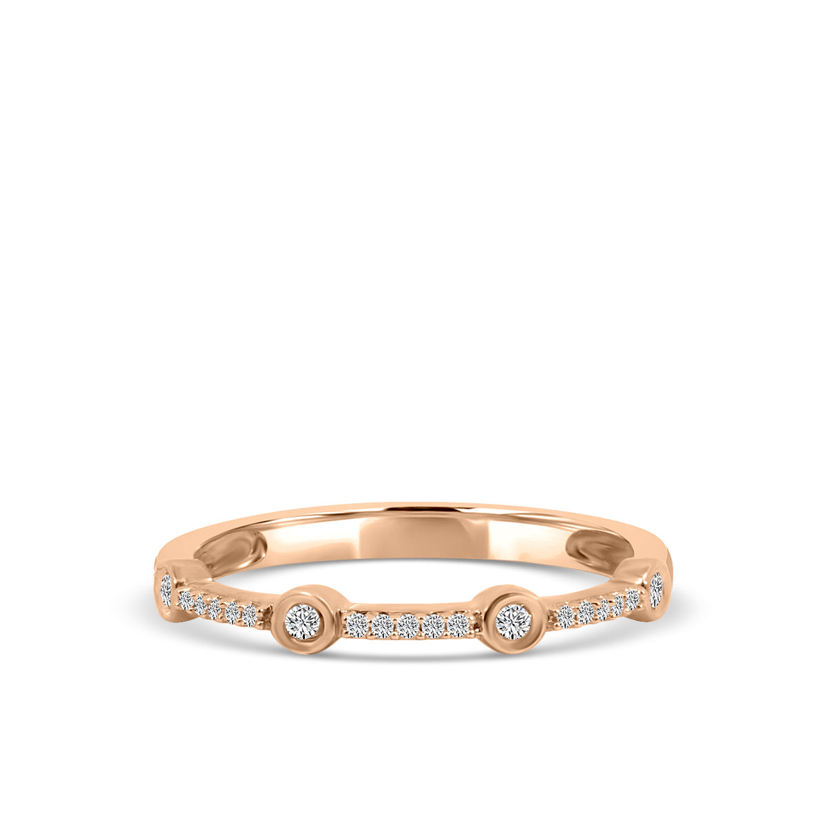 0.10 Ctw Station Diamond Band