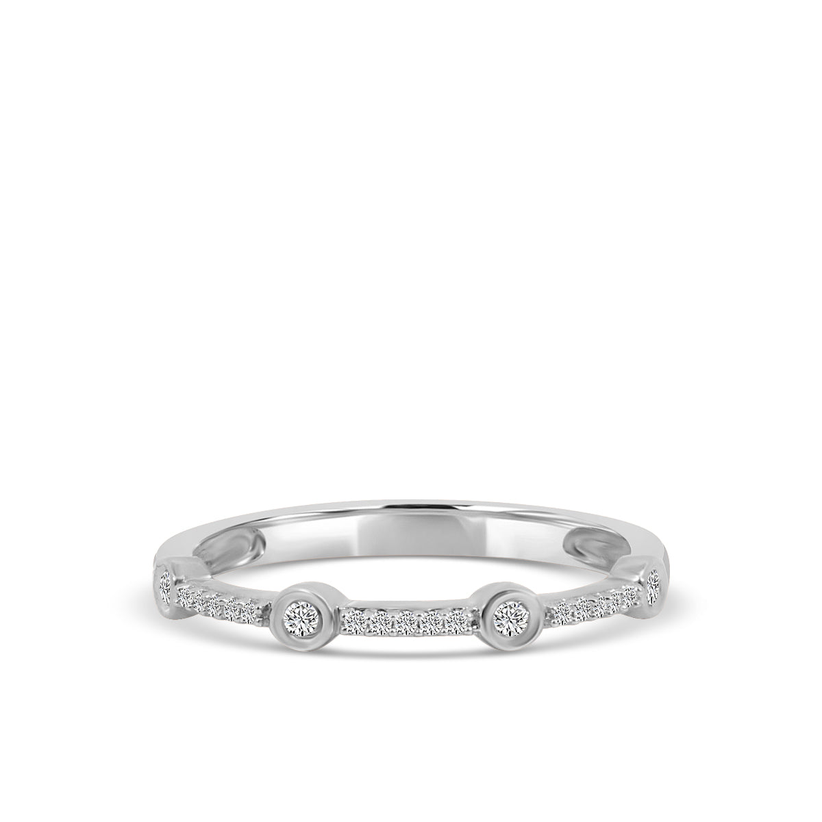 0.10 Ctw Station Diamond Band