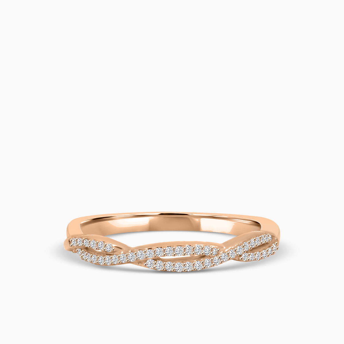 0.12 Ctw Twisted Diamond Band