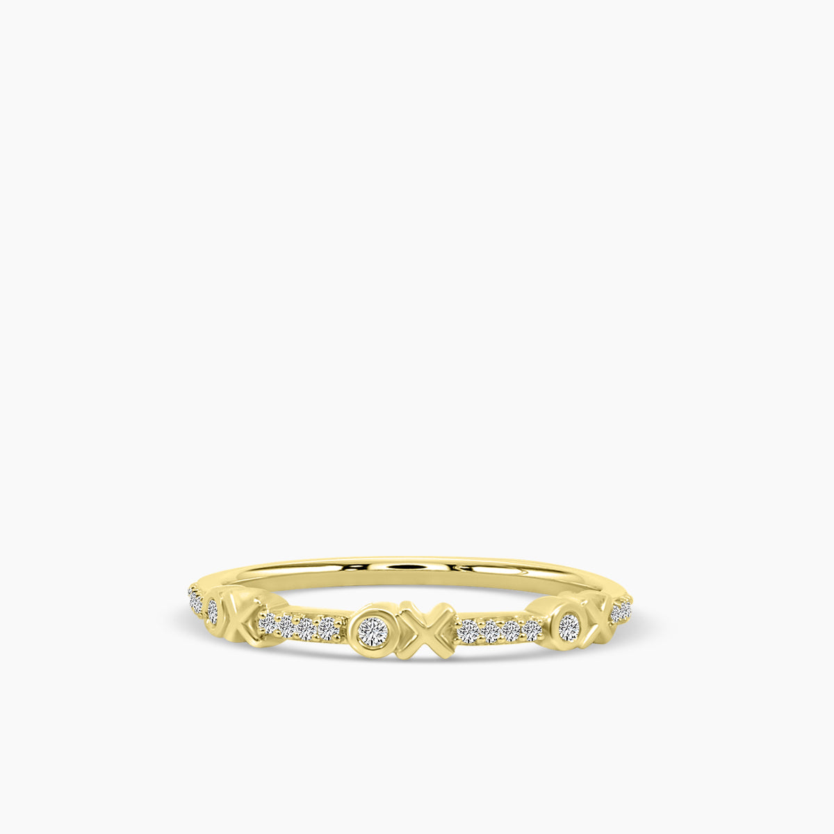 10KR 0.10 Ctw X Station Diamond Band