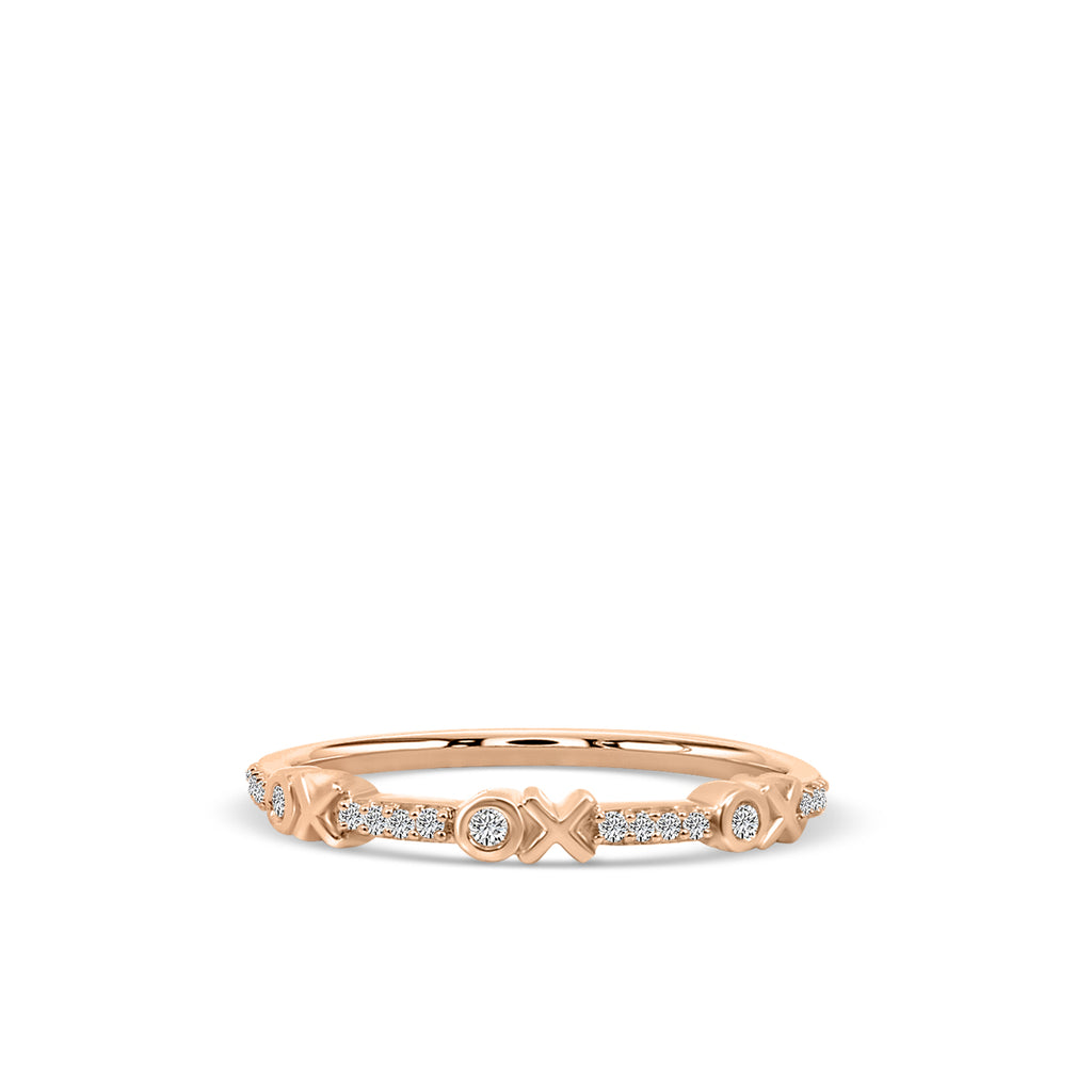 10KR 0.10 Ctw X Station Diamond Band