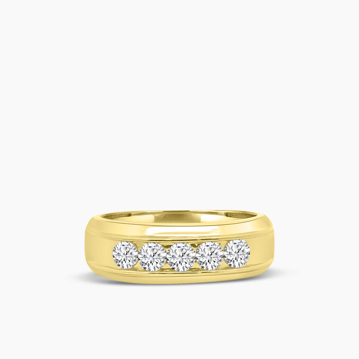 1.00 Ctw Men's Five Stone Diamond Band With Gallery